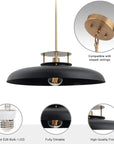 Beacon Modern Gold and Black 1-Light Pendant Light - IPLUS Lighting