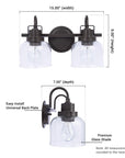 Brighton Dark Bronze 2-Light Dimmable Bathroom Vanity Light
