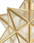 11-In Brass Moravian Star Pendant Light – Seeded Glass Shade