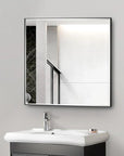 Black Aluminum Framed Reflections Sleek Modern Beveled Wall Mirror
