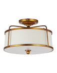 Aveline 3-Light Antique Gold Semi-Flush Mount Ceiling Light