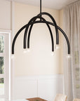 Caboche Mid Century Modern Black 6 Light Dimmable Chandelier - IPLUS Lighting