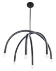 Caboche Mid Century Modern Black 6 Light Dimmable Chandelier - IPLUS Lighting
