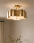 Modern Gold 3-Light Semi Flush Mount Ceiling Light