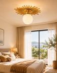 Iris 1 Light Modern Golden Semi Flush Mount Ceiling Light 18 Inch