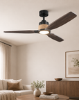 56" Louise Wood Blades LED Ceiling Fan