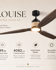 56" Louise Wood Blades LED Ceiling Fan