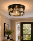 Modern Crystal 3 Light Flush Mount Ceiling Light