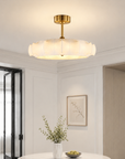 30" Golden Downrod Mount Crystal Luxury Fandelier