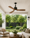 42" Patio Guard IP65 Modern Outdoor Black Ceiling Fan With Light