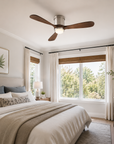 52" Mayna Flush Mount Ceiling Fan,Solid Wood Blades
