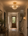3 Light Golden 16 Inch Semi Flush Mount Ceiling Light