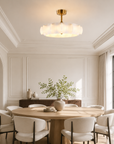 30" Golden Downrod Mount Crystal Luxury Fandelier