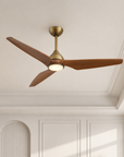 52" Jared Modern Solid Wood Blade LED Ceiling Fan