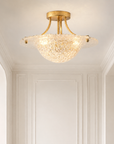 3 Light Golden 16 Inch Semi Flush Mount Ceiling Light