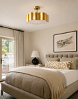 Modern Gold 3-Light Semi Flush Mount Ceiling Light