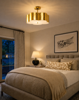 Modern Gold 3-Light Semi Flush Mount Ceiling Light