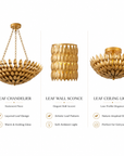 Elmer Feather Leaf Lighting Set – Perfect for Living, Dining & Bedroom