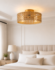 18 Inch Rattan Farmhouse Gold Ceiling Fan
