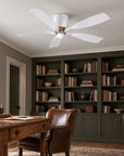 52" Aven Modern White 6-Blade Flush Mount Ceiling Fan