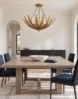 Belle 4-Light Botanical Gold Leaf Semi-Flush Chandelier