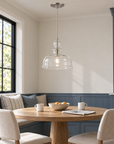 Lucille 1-Light Brushed Nickel Clear Glass Pendant