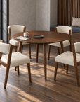 Harlow 5-Piece Walnut Round Dining Set