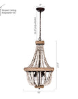 Regas Wood Bead 4 Light Candle Style Chandelier