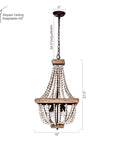 Regas Wood Bead 4 Light Candle Style Chandelier - IPLUS Lighting