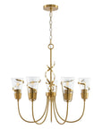 Uriah Golden 5 Light Chandelier 26 Inch - IPLUS Lighting