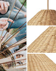 Daisy Cone Rattan Pendant Light