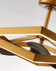 31 Inch Antique Golden Willie Luxury Caged Ceiling Fan With Light and Remote Control