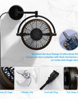 Wall-mounted ceiling fan with wooden frame and pull chain control