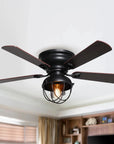 42" Traditional Flush Mount Reversible Ceiling Fan - IPLUS Lighting