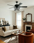 52" Urbana Industrial Ceiling Fan With Pull Chain
