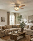 48" New Delhi Farmhouse Reversible Ceiling Fan