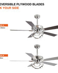 52" Zelda Chrome Reversible Ceiling Fan