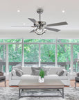 52" Zelda Chrome Reversible Ceiling Fan
