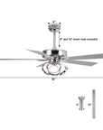 52" Zelda Chrome Reversible Ceiling Fan