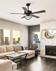52" Zelda Black Reversible Ceiling Fan