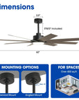 60" Vireon Modern Ceiling Fan