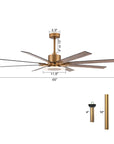 65" Modern Golden Reversible Ceiling Fan