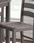 36"H Solid Rubberwood and Wood Veneer 5-Piece Counter Height Table Set