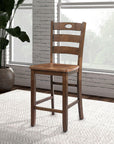 36"H Solid Rubberwood and Wood Veneer 5-Piece Counter Height Table Set