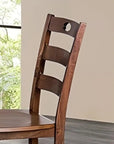 5-Piece Dining Set with Solid Rubberwood Table and Slat Back Chairs