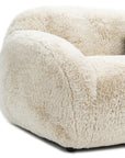 66" Darwen Modern Faux Fur Loveseat with Ball Pillow