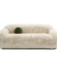 84" Darwen Modern Faux Fur Sofa with Ball Pillow