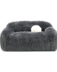 66" Darwen Modern Faux Fur Loveseat with Ball Pillow
