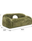 84" Darwen Modern Faux Fur Sofa with Ball Pillow