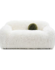 66" Darwen Modern Faux Fur Loveseat with Ball Pillow